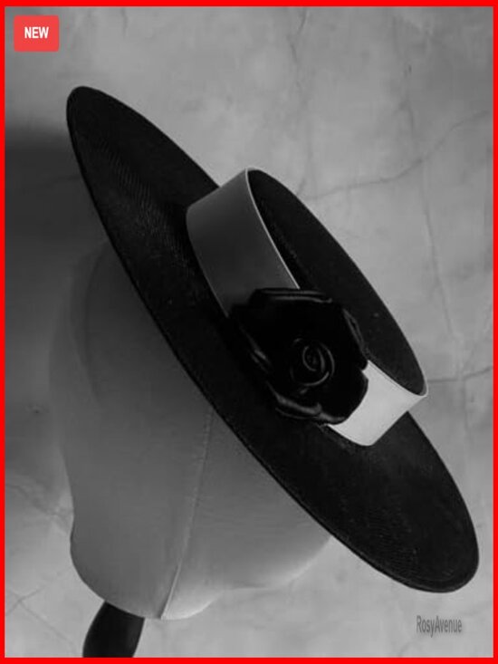 Handmade Satin Derby Fascinator Hat with Flower for Church Wedding Events main image 6